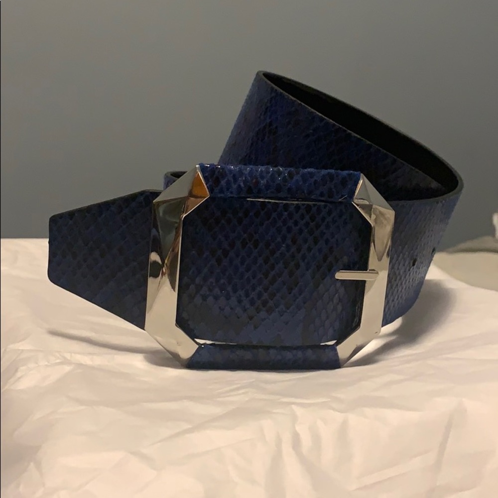 White House Black Market Blue and Black Belt